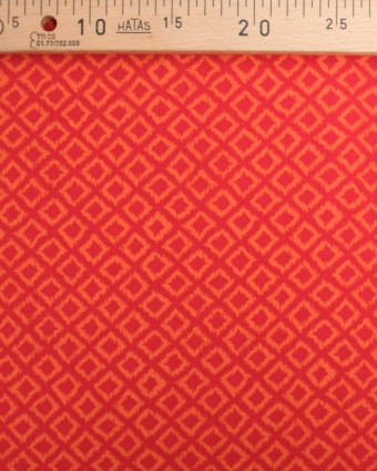 Viscose Rouge Motif Losange Orange - Mercerine