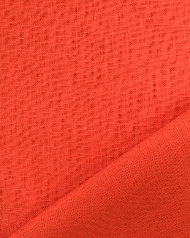 Tissu Lin Lavé Orange  - Mercerine