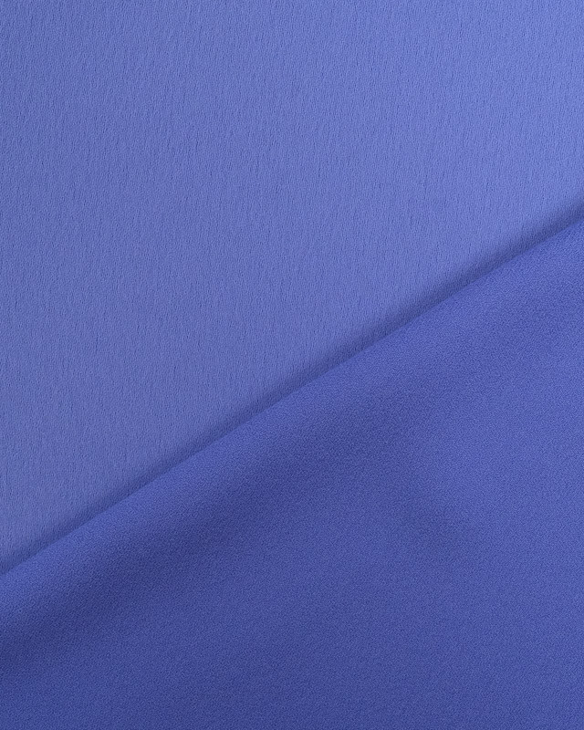 Tissu Crêpe Envers Satin Bleu Myrtille - Mercerine