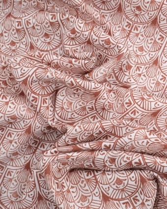 Toile de Coton Ecru motif Terracotta - Poppy Design  - Mercerine