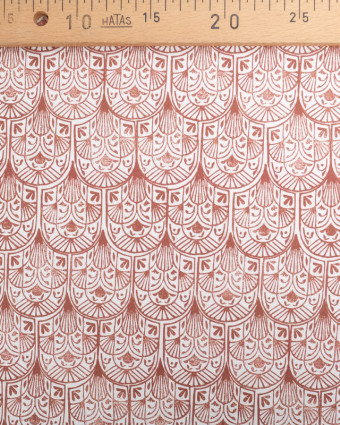 Toile de Coton Ecru motif Terracotta - Poppy Design  - Mercerine