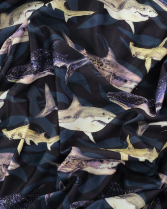 Tissu Maillot de Bain Requins - Oeko-Tex  - Mercerine