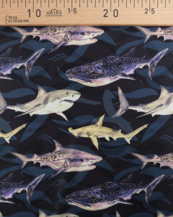 Tissu Maillot de Bain Requins - Oeko-Tex -  Mercerine