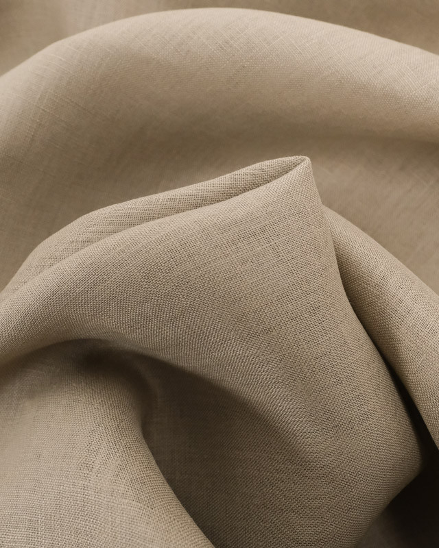 Tissu pur lin taupe- Mercerine