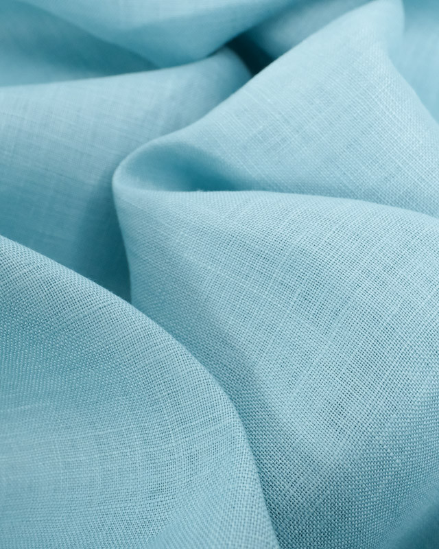 Tissu pur lin bleu aqua - Mercerine