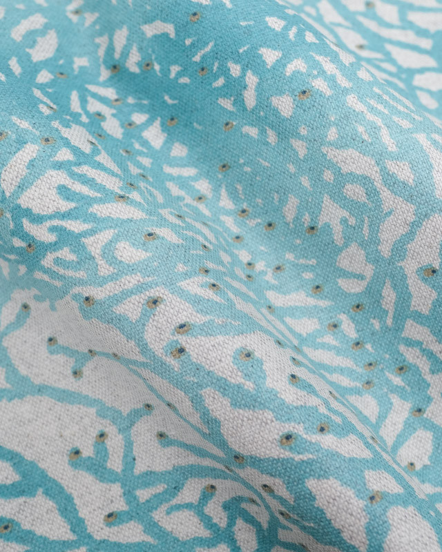 Toile Enduite Calédonie Bleu Turquoise - Mercerine