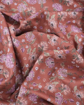 Viscose Chocolat Imprimé Fleurie Violet