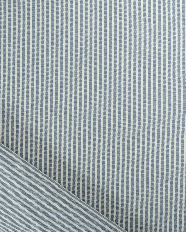 Tissu Coton Rayures Bleu Jean -  Mercerine