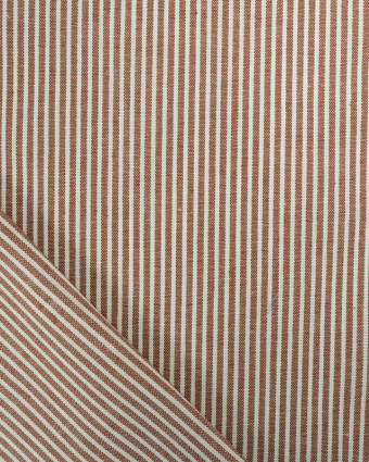 Tissu Coton Rayures Marron -  Mercerine