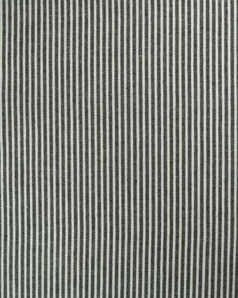 Tissu Coton Rayures Noires -  Mercerine