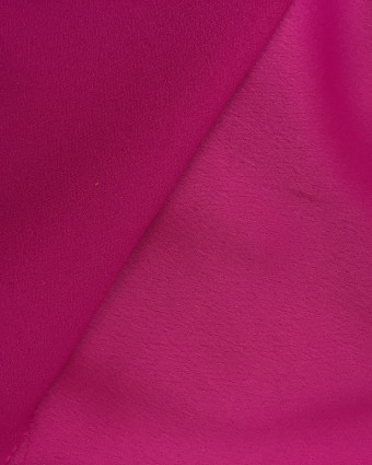 Tissu crêpe envers satin rose fuchsia : tissus en ligne - Mercerine