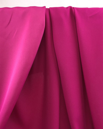 Tissu crêpe envers satin rose framboise Cristina - Mercerine