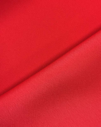 Tissu crêpe envers satin rouge Cristina x10cm -  Mercerine