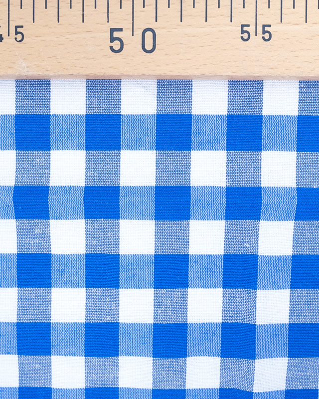 Tissu Vichy Bleu Roi Menorca - 280 cm - Oeko-Tex - Oekotex