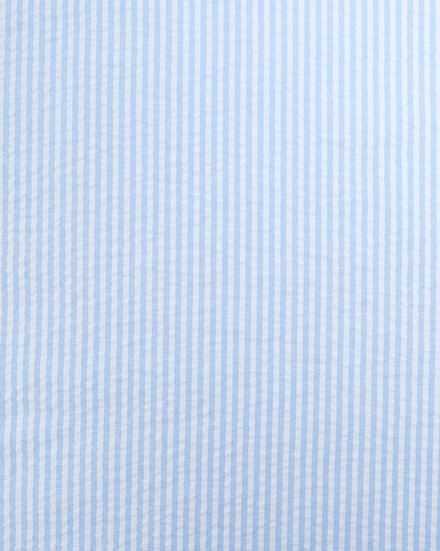 Tissu Seersucker Rayures Bleu Oeko-Tex  - Mercerine