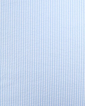 Tissu Seersucker Rayures Bleu Oeko-Tex  - Mercerine