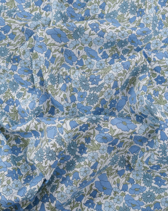Tissu Liberty Fabrics@ Poppy Q Bleu - Mercerine