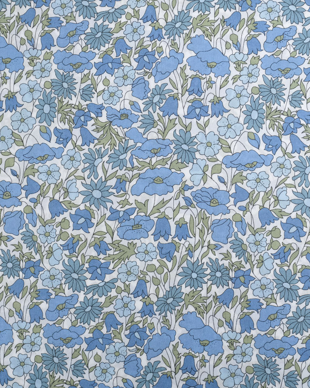 Tissu Liberty Fabrics@ Poppy Q Bleu - Mercerine