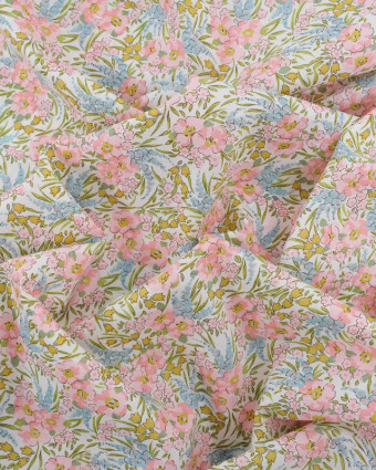Tissu Liberty Fabrics@ Swirling C Rose et Vert - Mercerine