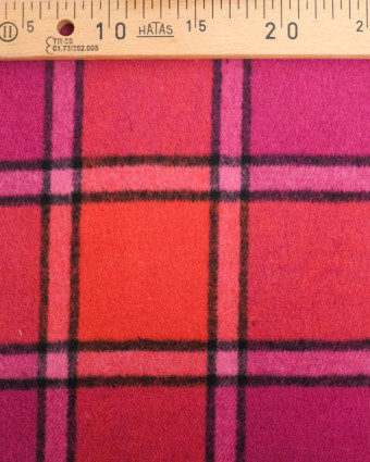 Flannel Tartan Flanelle à carreaux Rose Rouge - Mercerine