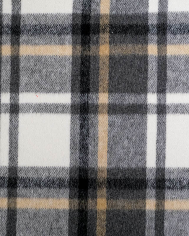 Flannel Tartan Flanelle à carreaux Blanc gris beige - Mercerine