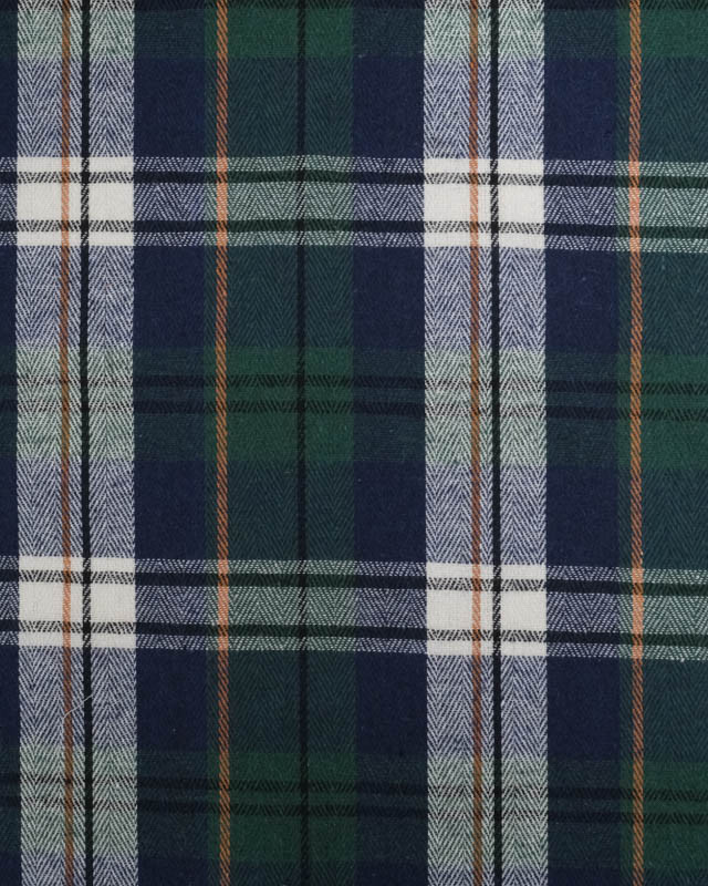 Flannel Tartan Flanelle à carreaux Vert Marine - Mercerine