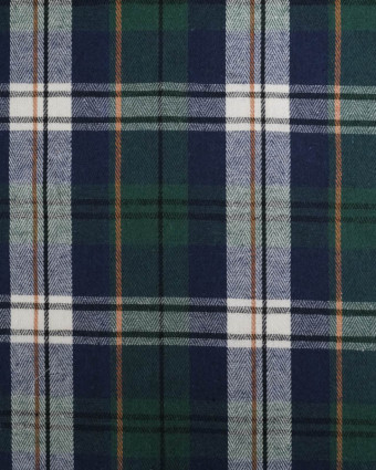 Flannel Tartan Flanelle à carreaux Vert Marine - Mercerine