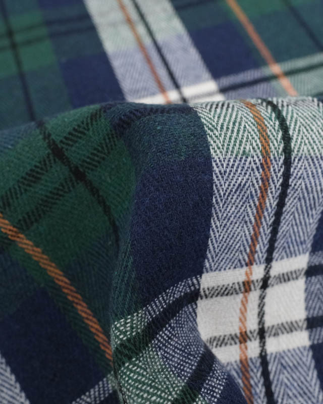 Flannel Tartan Flanelle à carreaux Vert Marine - Mercerine