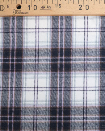 Flannel Tartan Flanelle à carreaux Blanc Mauve - Mercerine