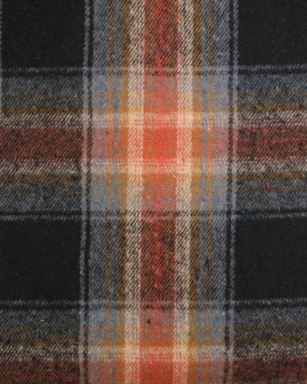 Flannel Tartan Flanelle à carreaux Marron Orange - Mercerine