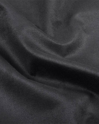 Tissu Velours Microfibre Ameublement Noir - Mercerine