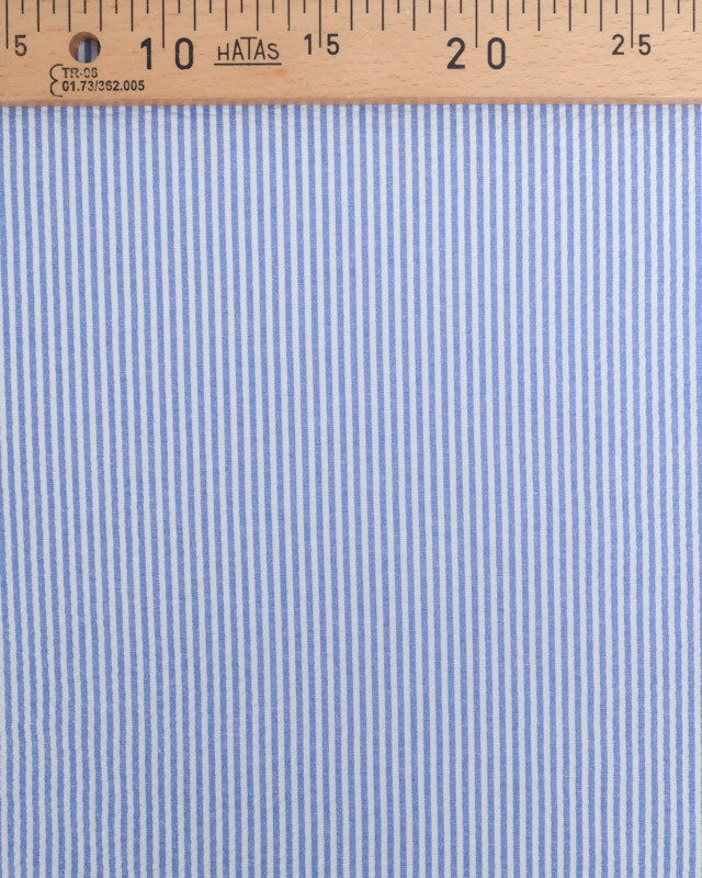 Tissu Seersucker à Rayures Bleu Jean - Mercerine