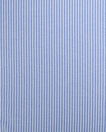 Tissu Seersucker à Rayures Bleu Jean - Mercerine