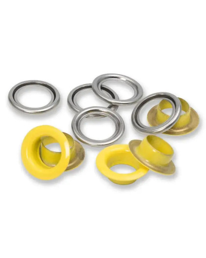 Œillets avec rondelles 11 mm jaune - Prym - Mercerine