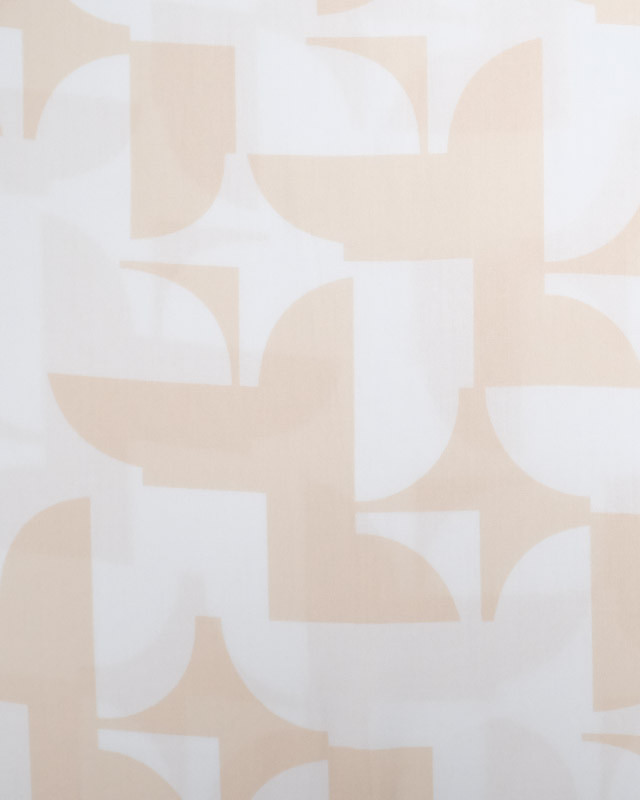 Viscose Joli Motif Abstrait Blanc et Nude - Mercerine