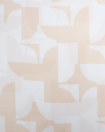 Viscose Joli Motif Abstrait Blanc et Nude - Mercerine