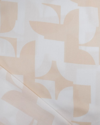 Viscose Joli Motif Abstrait Blanc et Nude - Mercerine