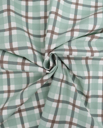 Tissu Coton Motif Tartan Bleu Vert - Mercerine