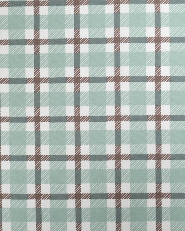 Tissu Coton Motif Tartan Bleu Vert - Mercerine