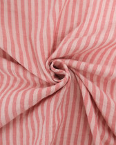 Tissu Double Gaze à Rayures Rose et Nude