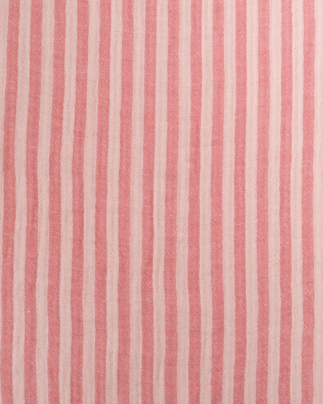 Tissu Double Gaze à Rayures Rose et Nude - Mercerine