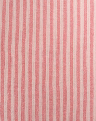 Tissu Double Gaze à Rayures Rose et Nude - Mercerine