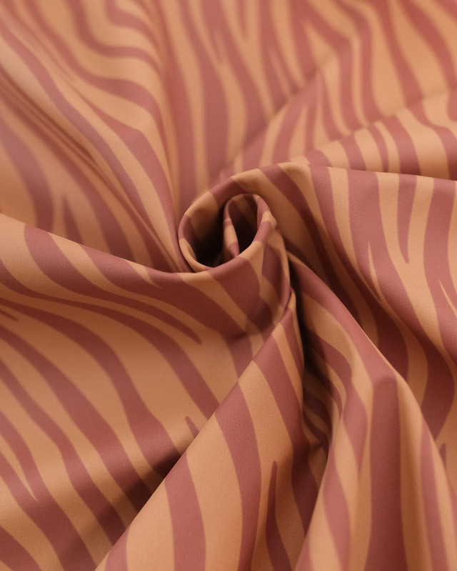 Tissu Imperméable Zébré Caramel Terracotta - Oeko-Tex - Mercerine