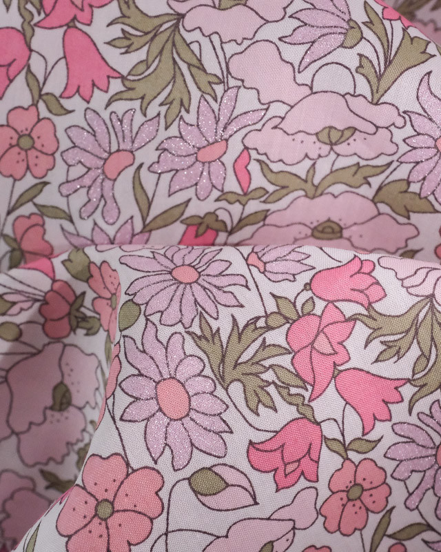 Tissu Liberty Fabrics@ Poppy and Daisy - Pailleté - Mercerine