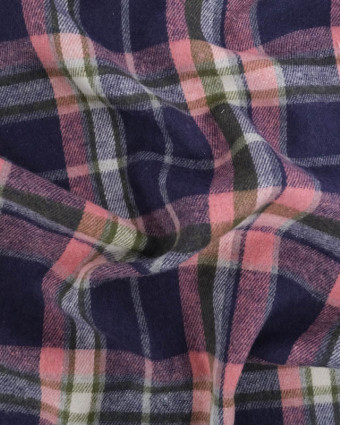 Flannel Tartan Flanelle à carreaux Marine Rose