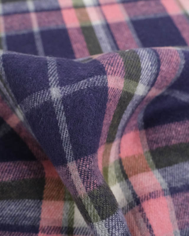 Flannel Tartan Flanelle à carreaux Marine Rose