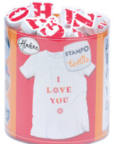 Tampon Loisir Créatif - Stampo Textile Alphabet effet usé