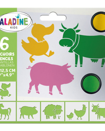 Pack Pochoir Enfant Ferme - Aladine Kids - Mercerine