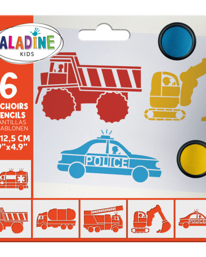 Pack Pochoir Enfant Véhicule - Aladine Kids - Mercerine