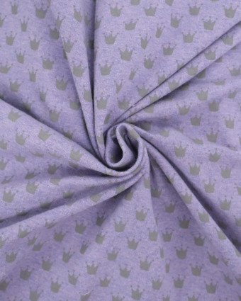 French Terry Violet Motif Couronne - Oeko-Tex - Mercerine